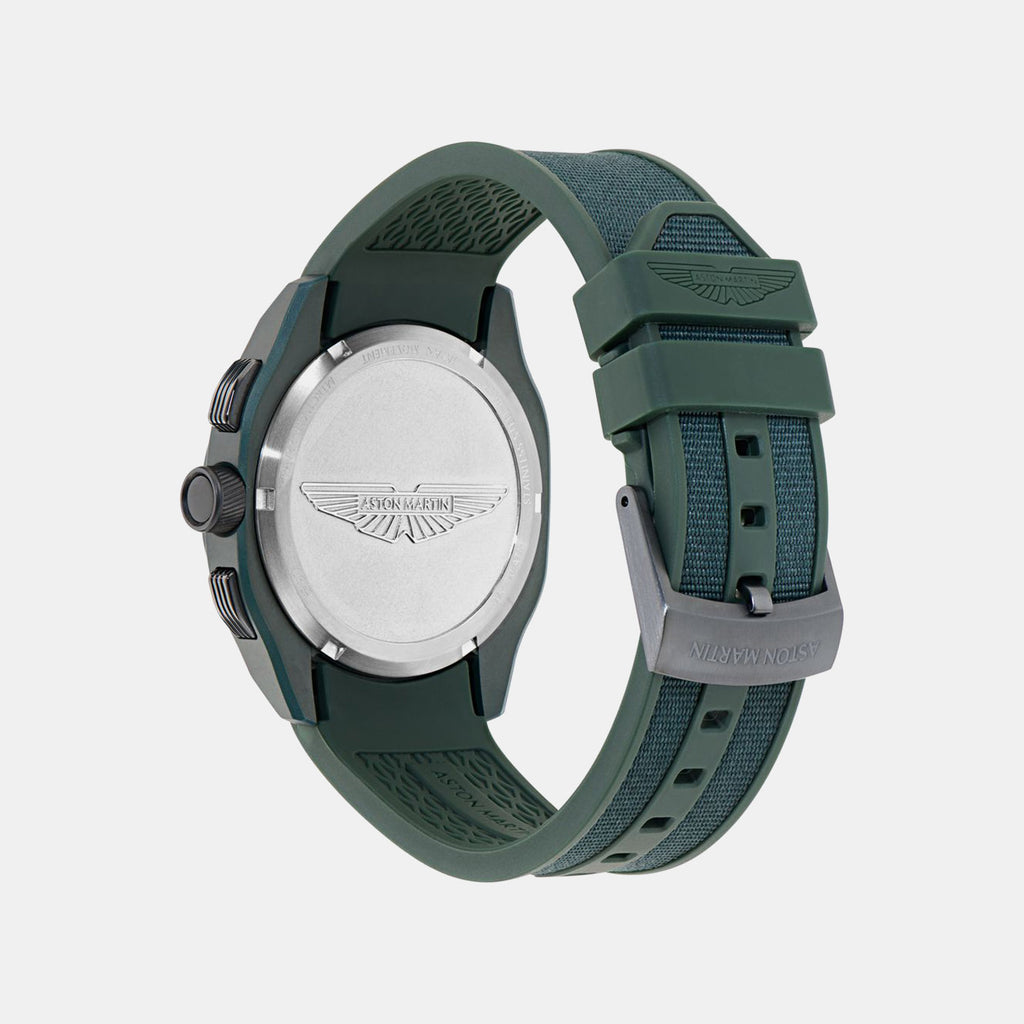 Men Quartz Green Dial Analog Silicone Watch MTRC1S6053E