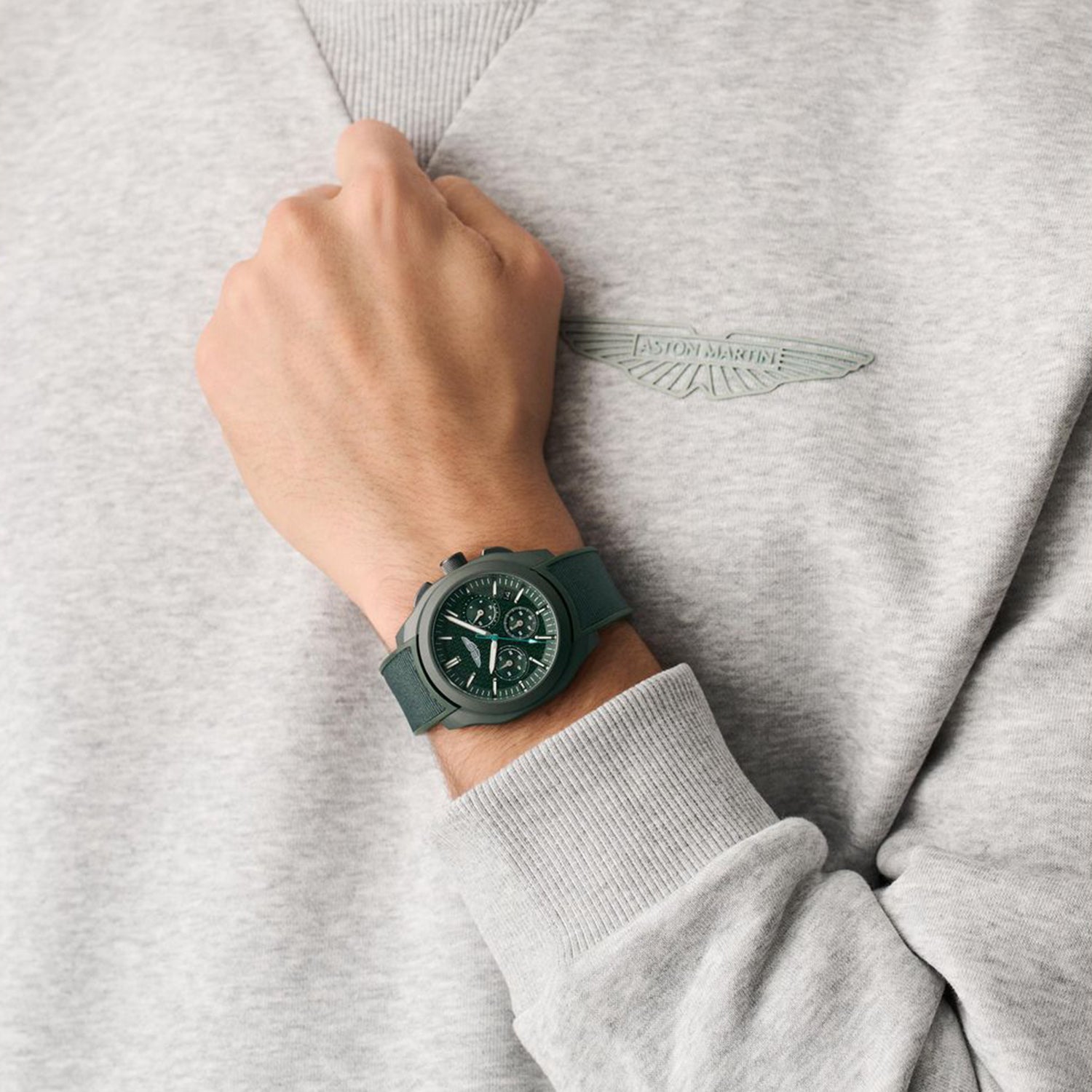 Men Quartz Green Dial Analog Silicone Watch MTRC1S6053E