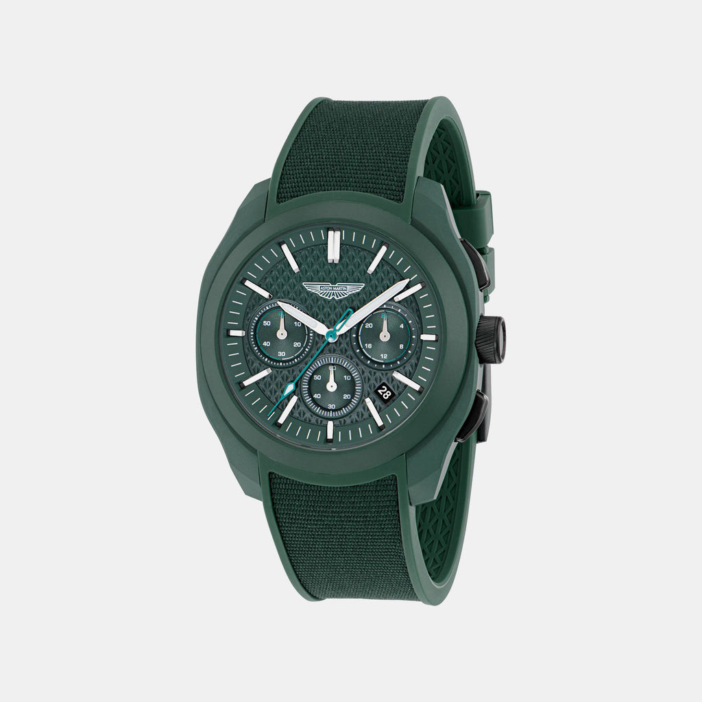 Men Quartz Green Dial Analog Silicone Watch MTRC1S6053E