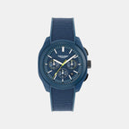Men Quartz Blue Dial Analog Silicone Watch MTRC1S6063E