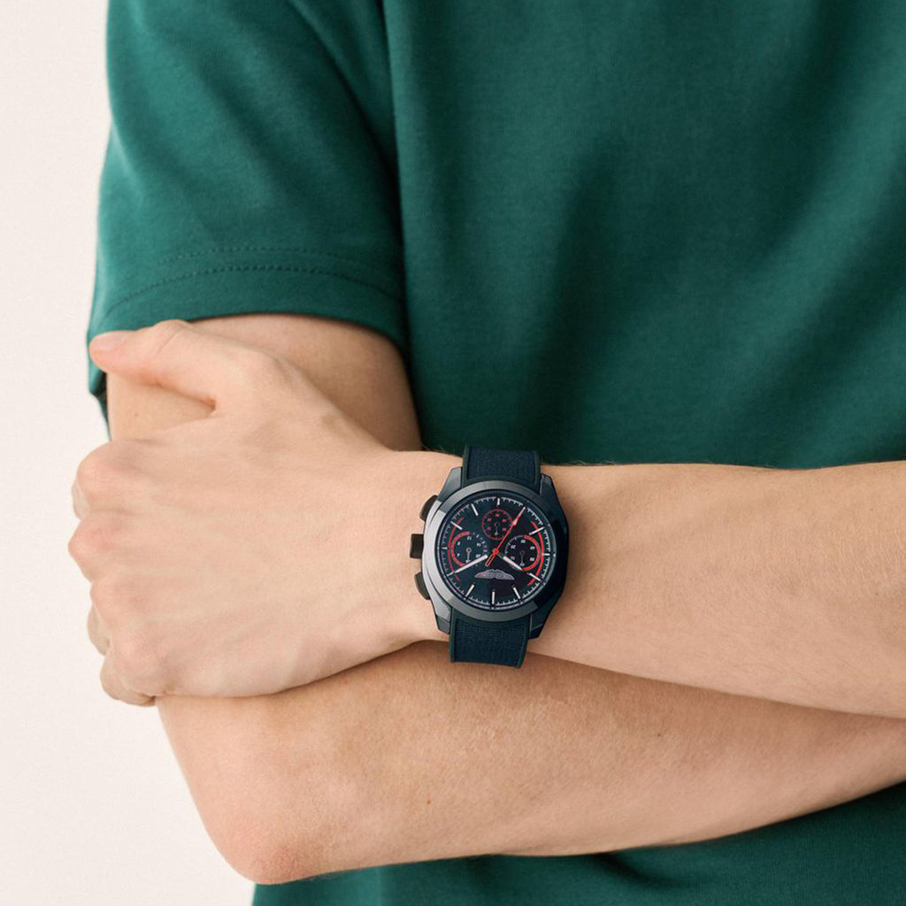Men Quartz Blue Dial Chronograph Silicone Watch MTRC2F6013E