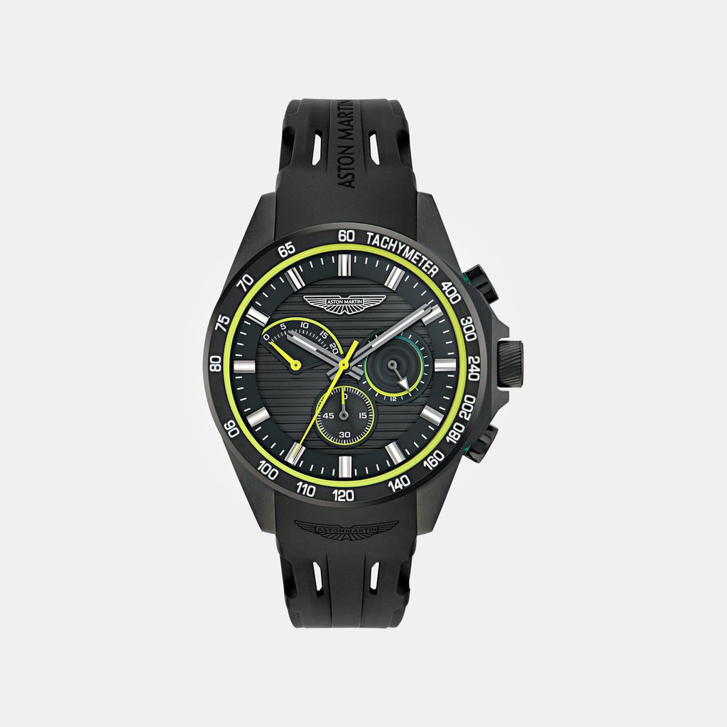 Aml Thrill Men Quartz Black Dial Chronograph Silicone Watch MTRH1F5033E