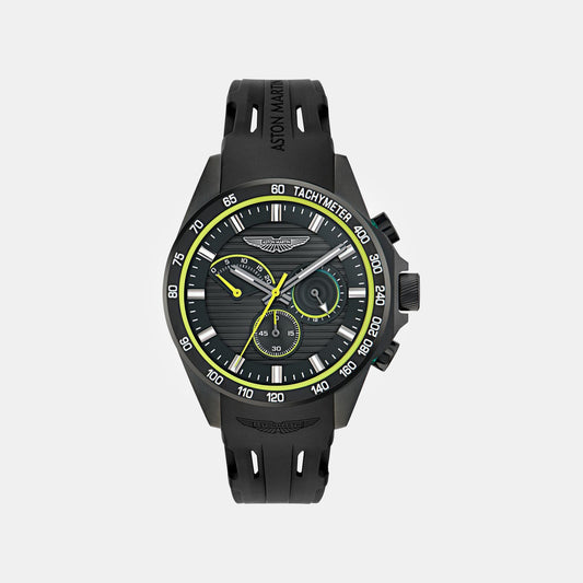 Aml Thrill Men Quartz Black Dial Chronograph Silicone Watch MTRH1F5033E