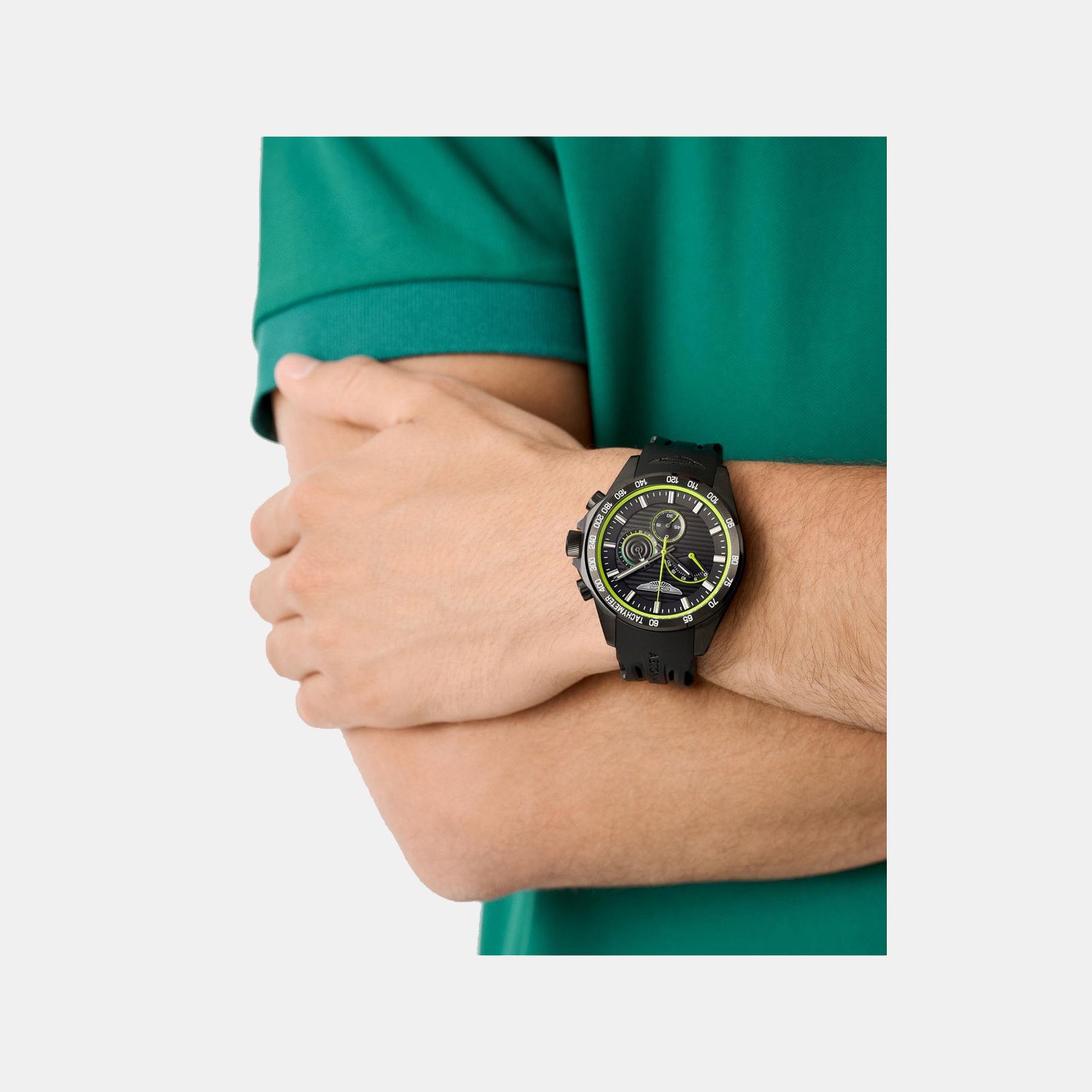 Aml Thrill Men Quartz Black Dial Chronograph Silicone Watch MTRH1F5033E