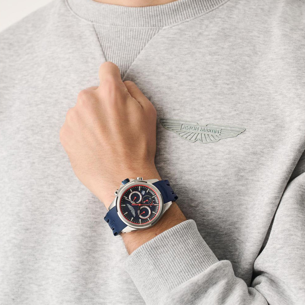 Aml Thrill Men Quartz Blue Dial Chronograph Silicone Watch MTRH2S6073E