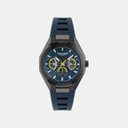 Aml Thrill Men Quartz Blue Dial Multi-Function Silicone Watch MTRI1F5013E