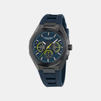 Aml Thrill Men Quartz Blue Dial Multi-Function Silicone Watch MTRI1F5013E