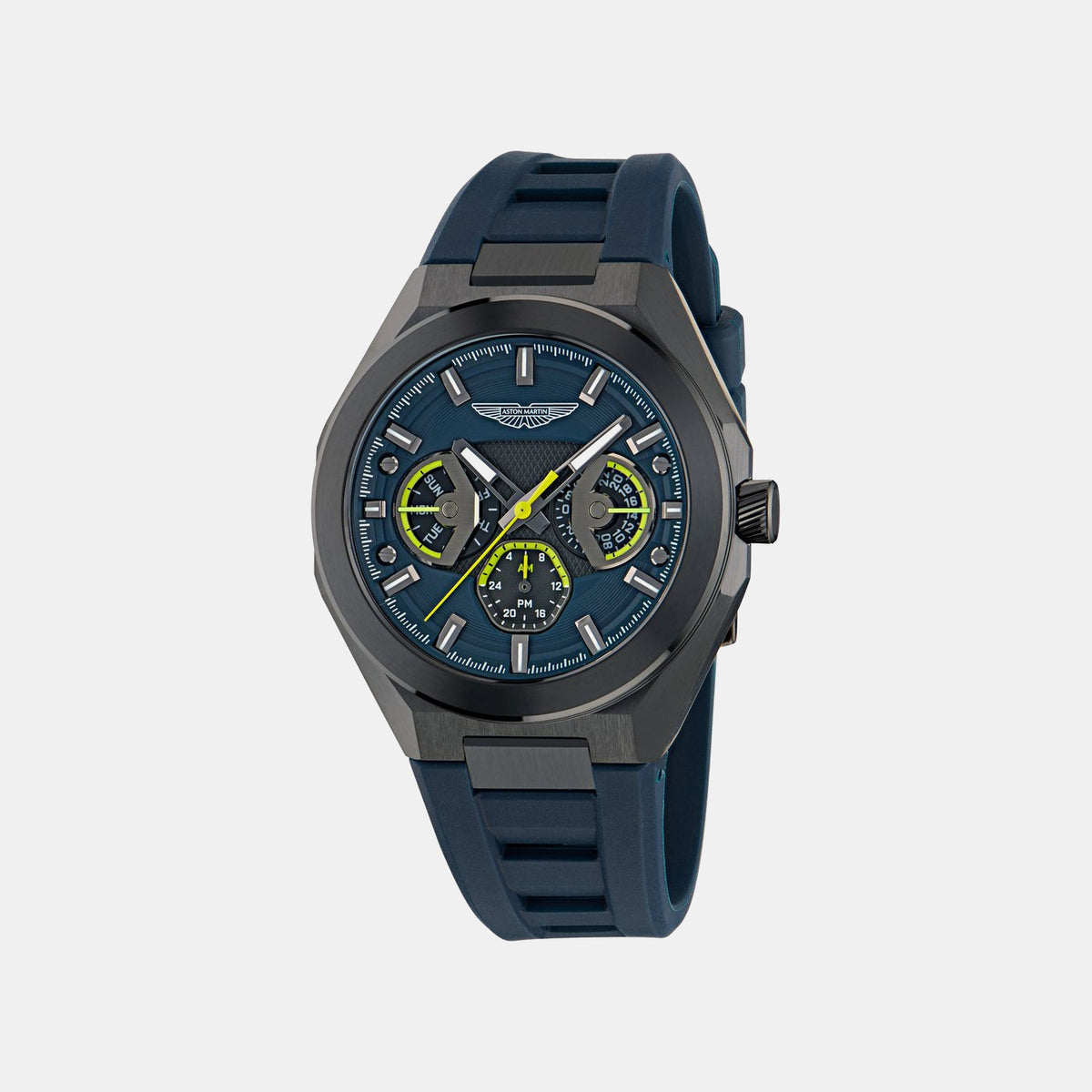 Aml Thrill Men Quartz Blue Dial Multi-Function Silicone Watch MTRI1F5013E