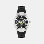 Aml Thrill Men Quartz Black Dial Multi-Function Silicone Watch MTRI1F5023E