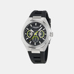 Aml Thrill Men Quartz Black Dial Multi-Function Silicone Watch MTRI1F5023E