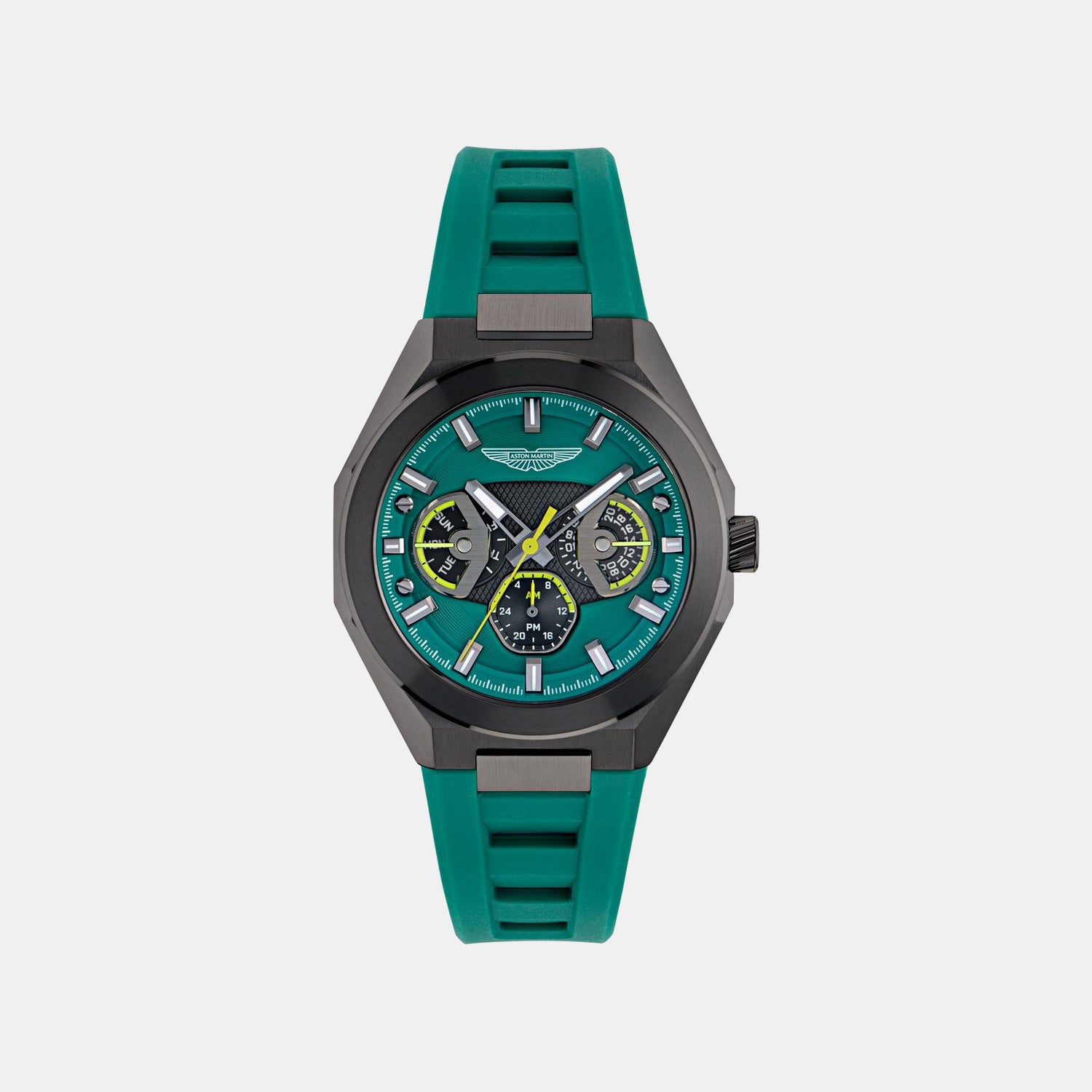 Aml Thrill Men Quartz Green Dial Multi-Function Silicone Watch MTRI1F5033E
