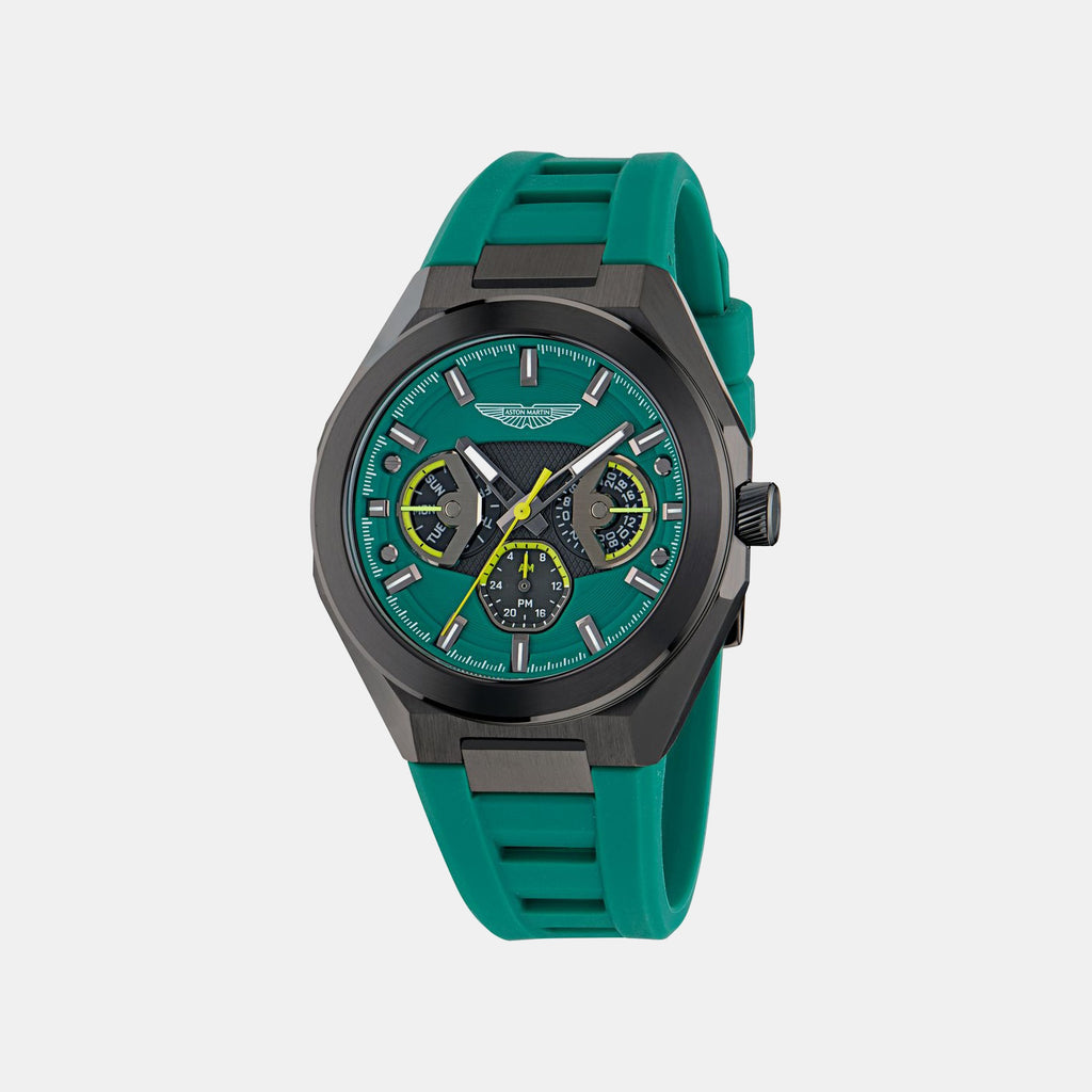 Aml Thrill Men Quartz Green Dial Multi-Function Silicone Watch MTRI1F5033E