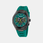 Aml Thrill Men Quartz Green Dial Multi-Function Silicone Watch MTRI1F5033E