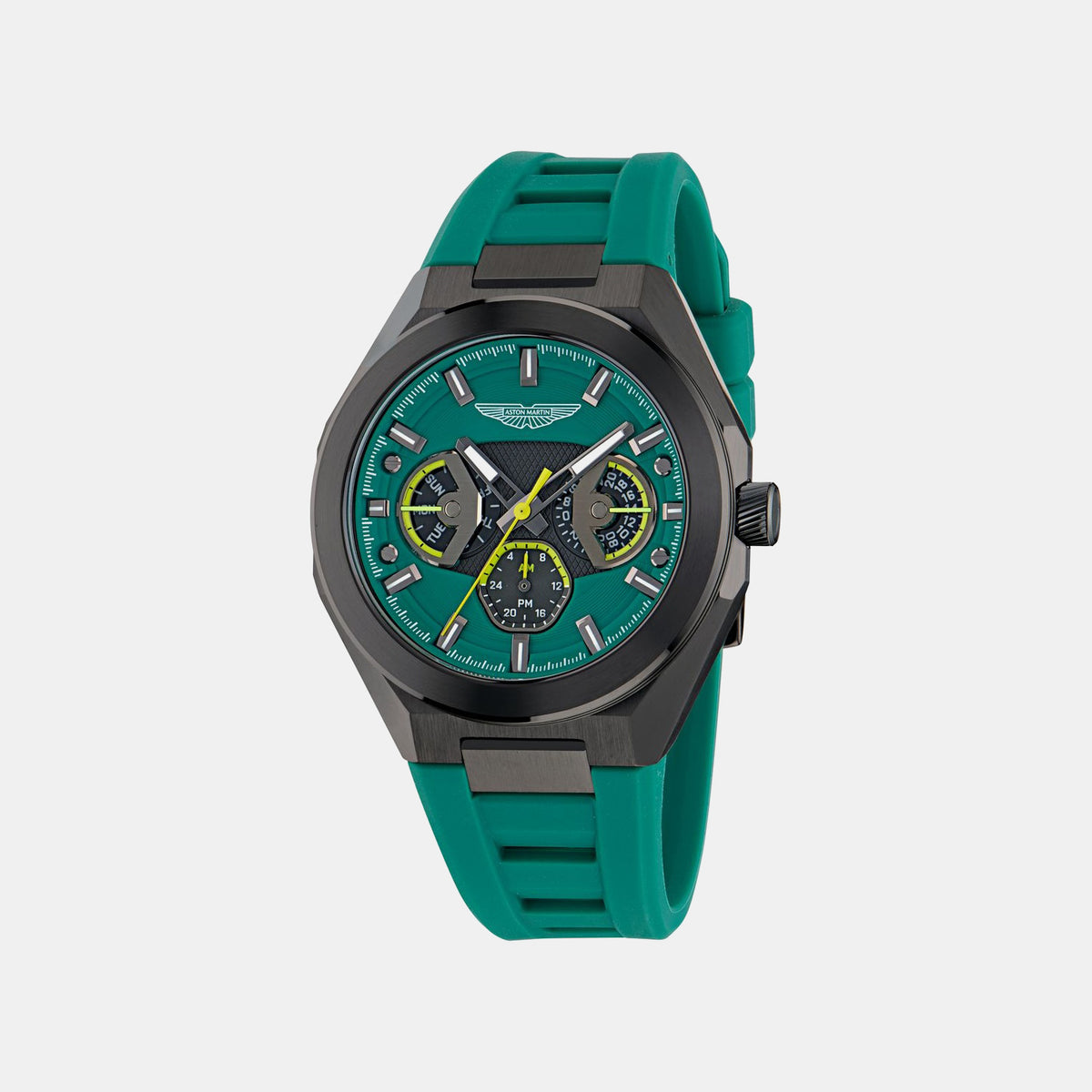 Aml Thrill Men Quartz Green Dial Multi-Function Silicone Watch MTRI1F5033E