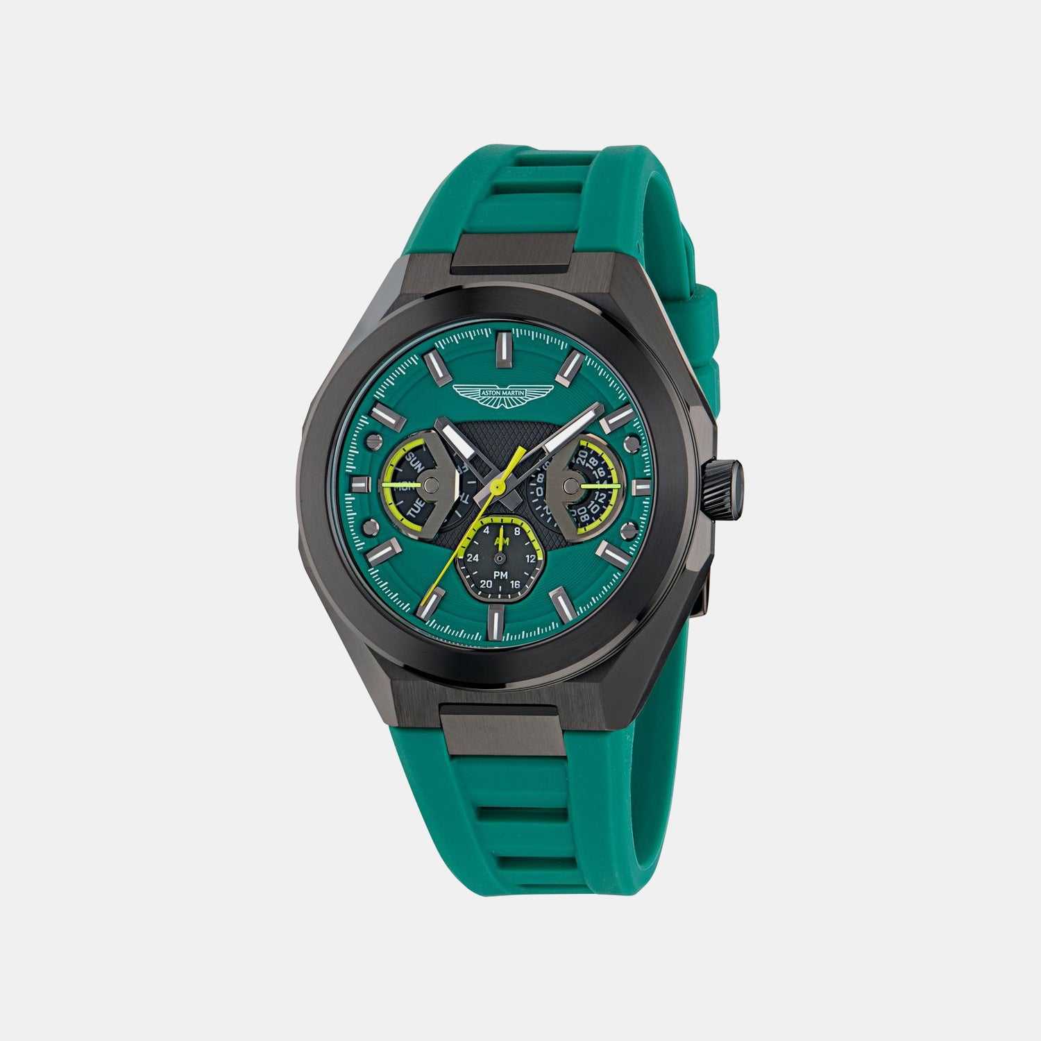 Aml Thrill Men Quartz Green Dial Multi-Function Silicone Watch MTRI1F5033E