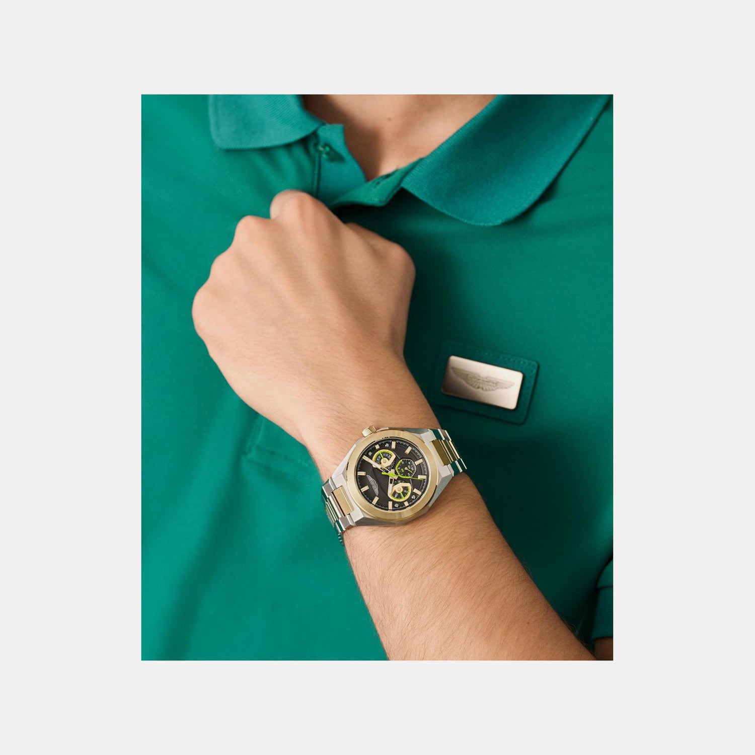 Aml Thrill Men Quartz Black Dial Multi-Function Stainless Steel Watch MTRI1F5043E