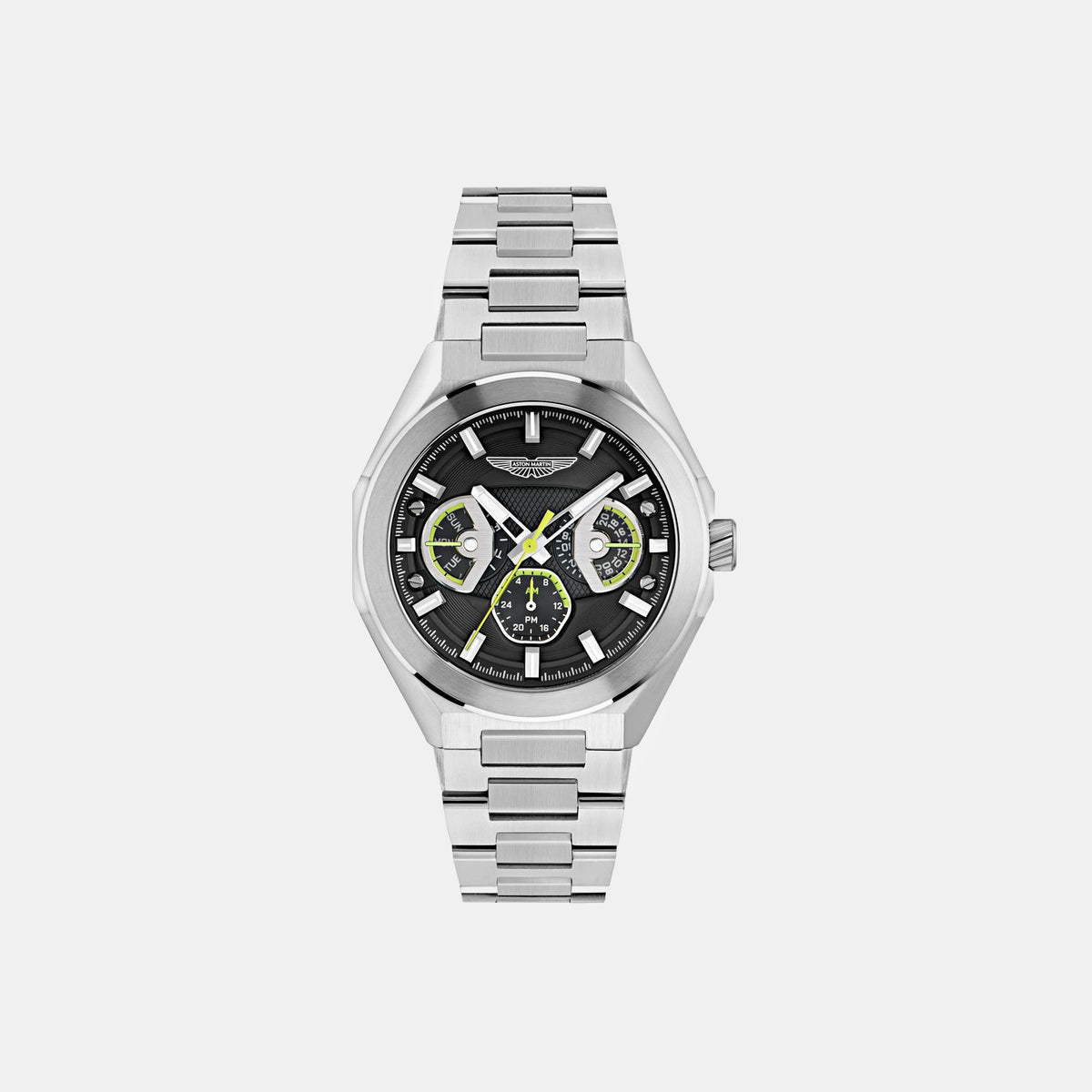 Aml Thrill Men Quartz Black Dial Multi-Function Stainless Steel Watch MTRI1F5053E