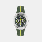 Men Quartz Green Dial Analog Silicone Watch MTRI2S6013E