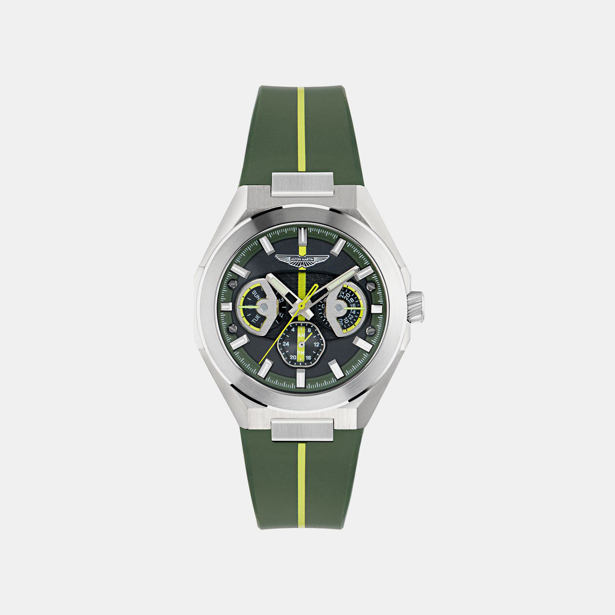 Aml Thrill Men Quartz Green Dial Analog Silicone Watch MTRI2S6013E