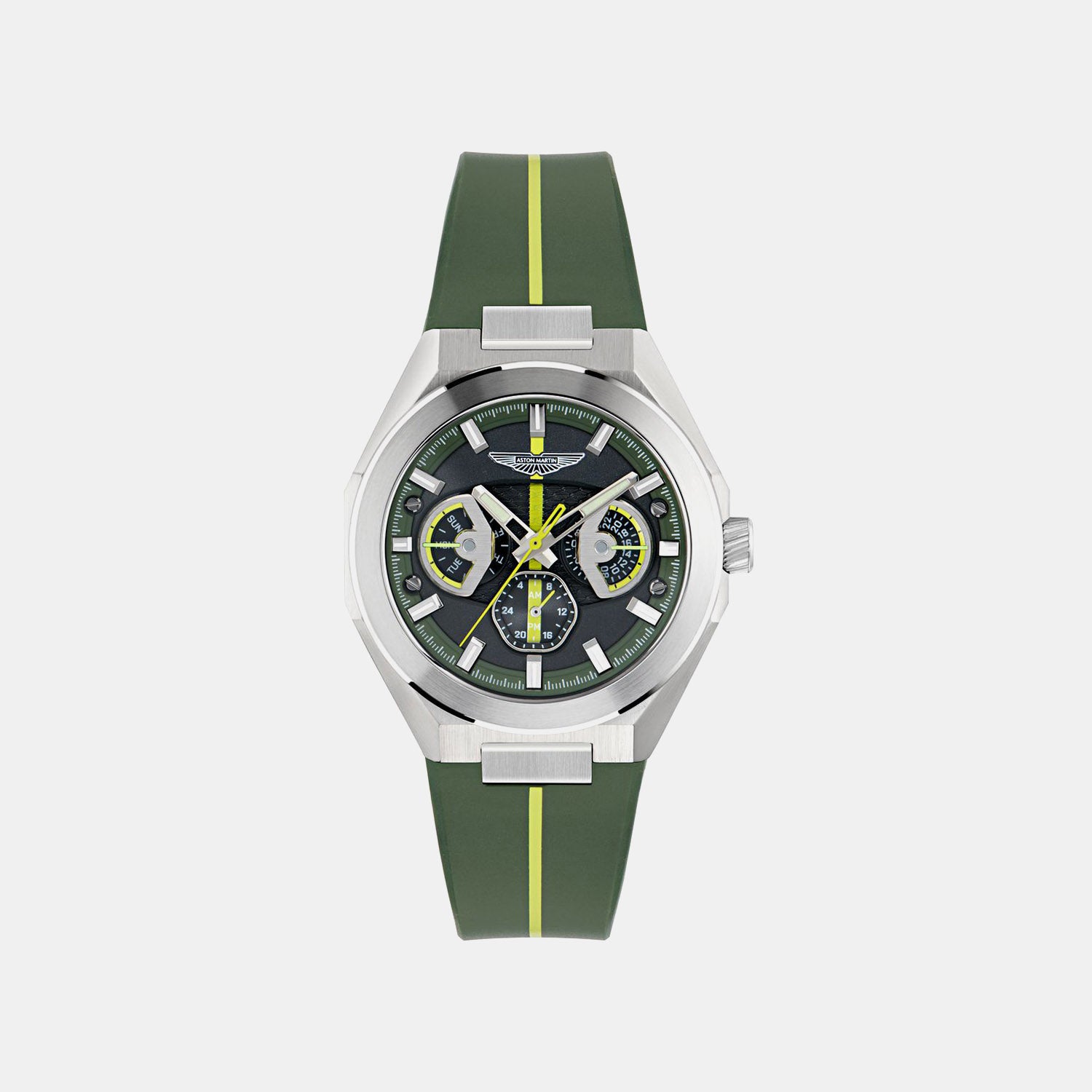 Men Quartz Green Dial Analog Silicone Watch MTRI2S6013E