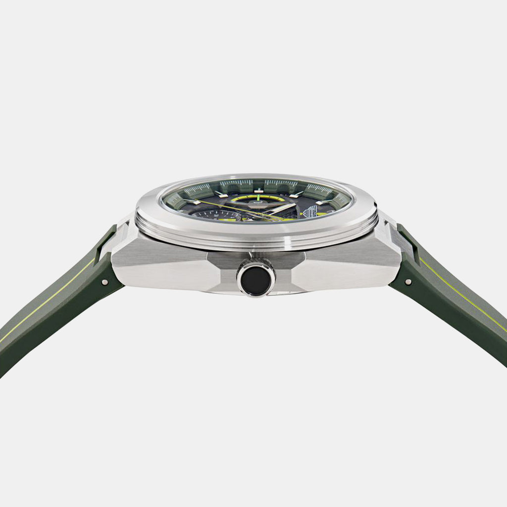 Men Quartz Green Dial Analog Silicone Watch MTRI2S6013E
