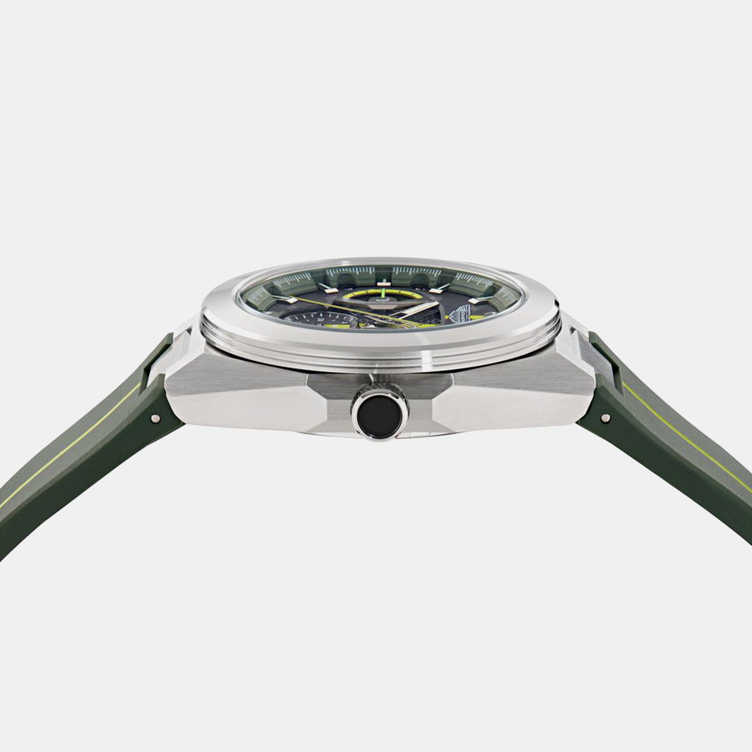 Men Quartz Green Dial Analog Silicone Watch MTRI2S6013E