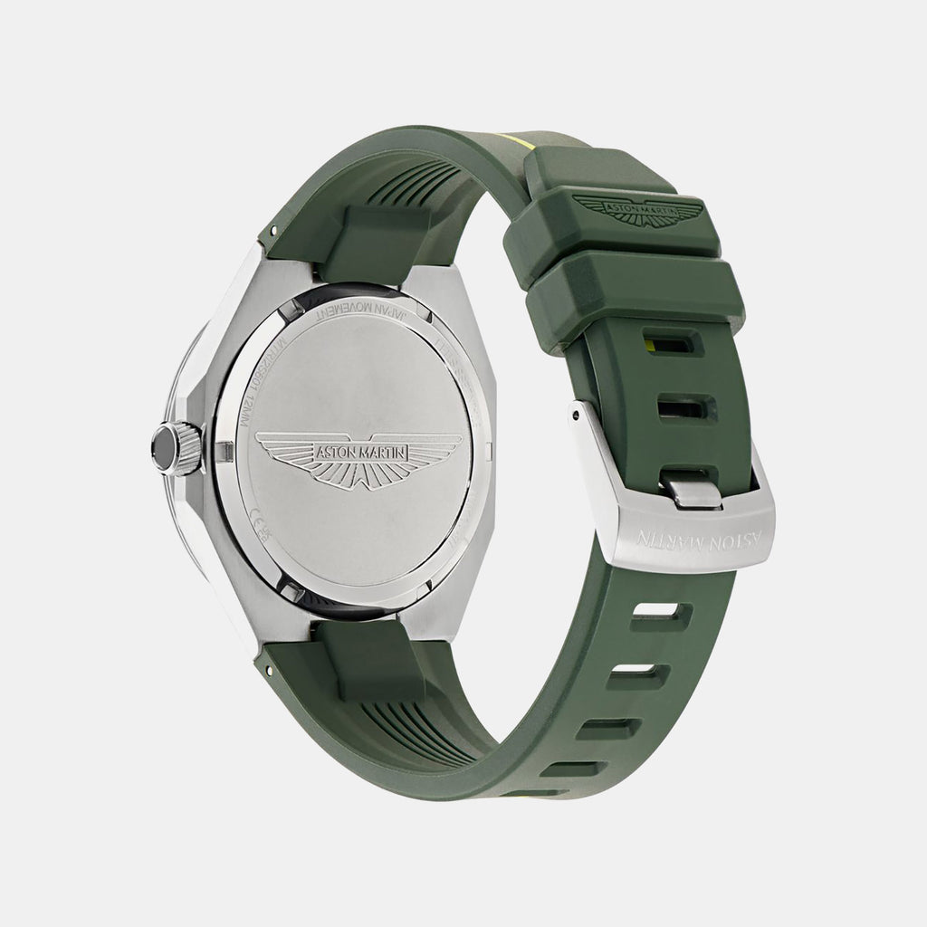 Men Quartz Green Dial Analog Silicone Watch MTRI2S6013E