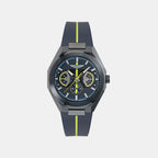 Men Quartz Blue Dial Analog Silicone Watch MTRI2S6023E