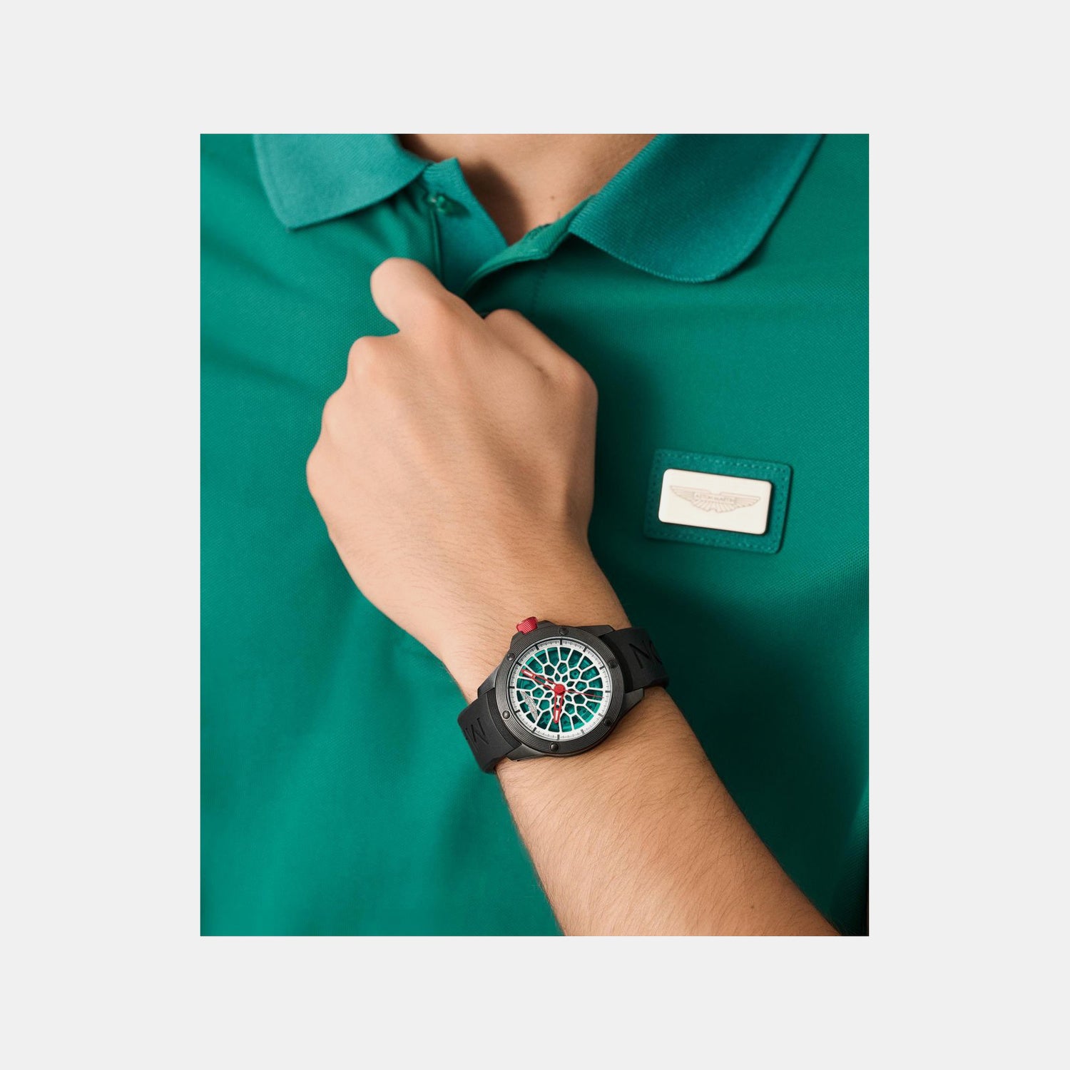 Aml Thrill Men Automatic Green Dial Analog Silicone Watch MTRR1F5023E