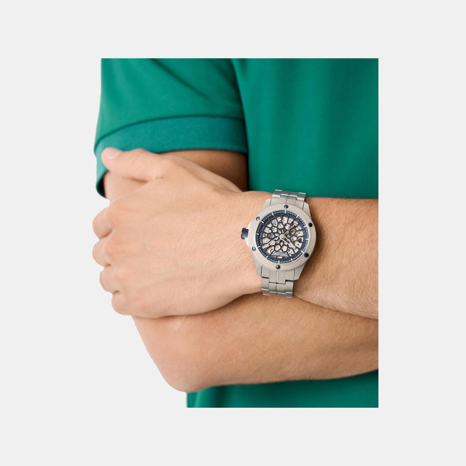 Aml Thrill Men Automatic Silver Dial Analog Titanium Watch MTRR1F5043E