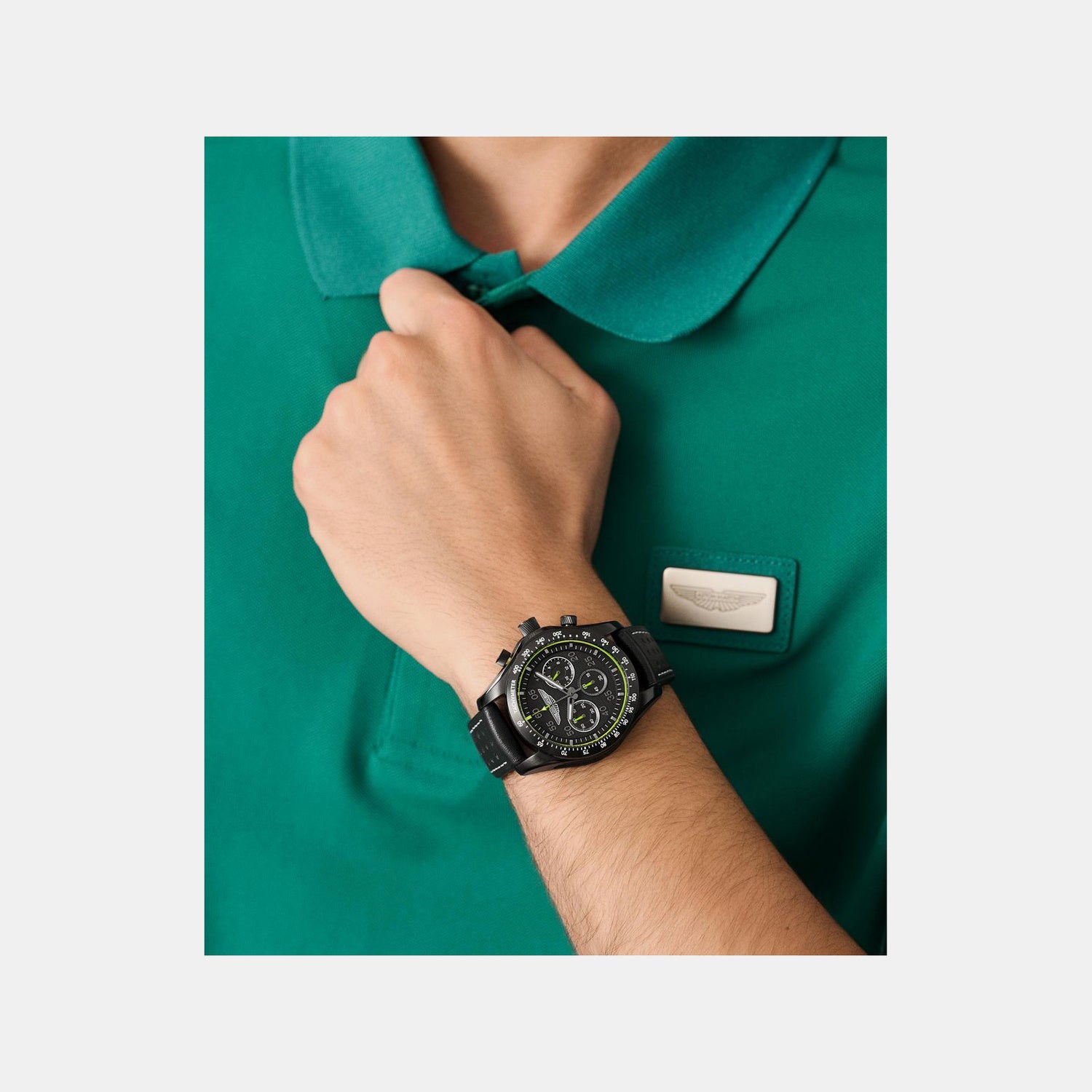 Thrill Men Quartz Black Dial Chronograph Leather Watch MTRS1F5023E