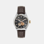 Aml Timeless Men Automatic Black Dial Analog Leather Watch MTTS1F5013E