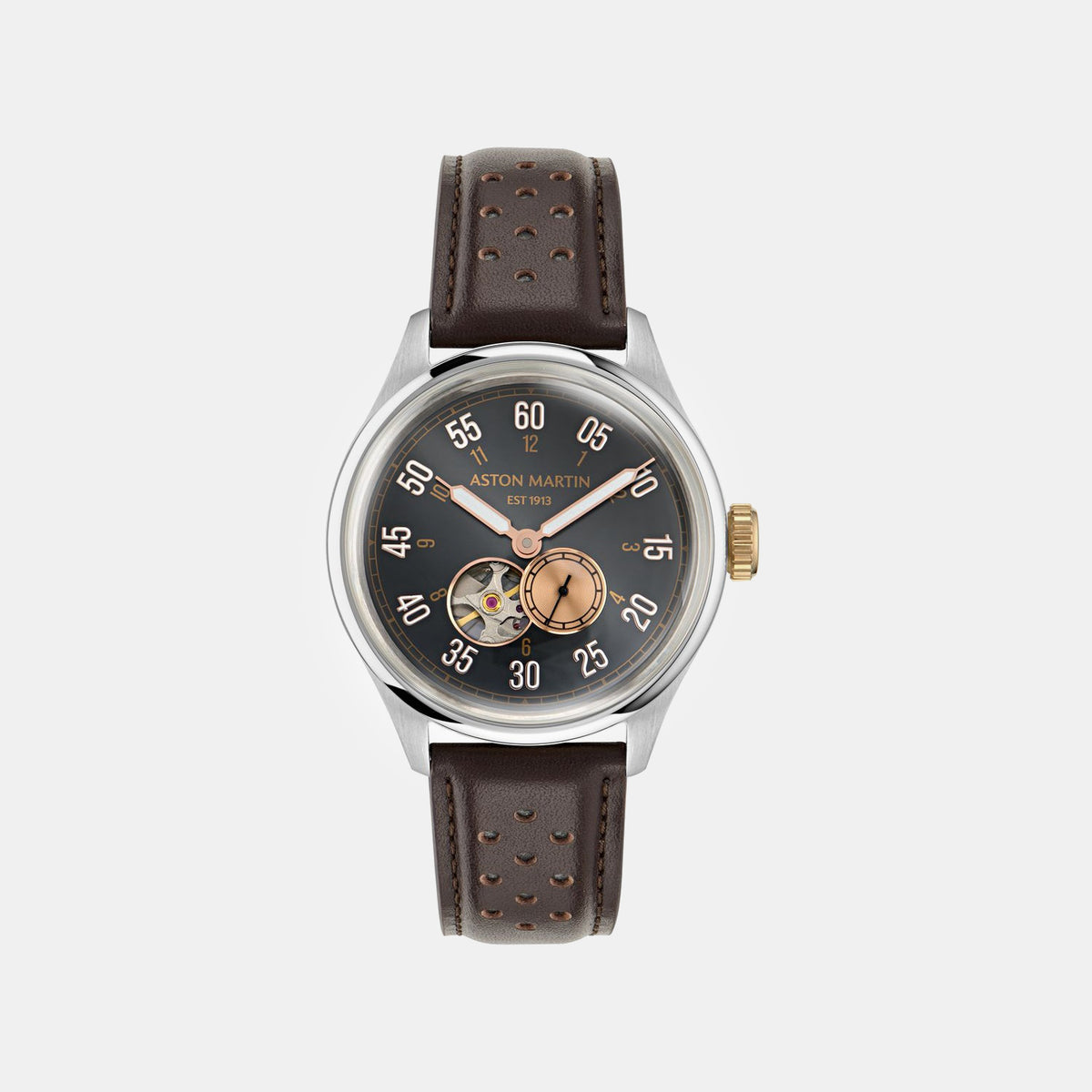 Aml Timeless Men Automatic Black Dial Analog Leather Watch MTTS1F5013E