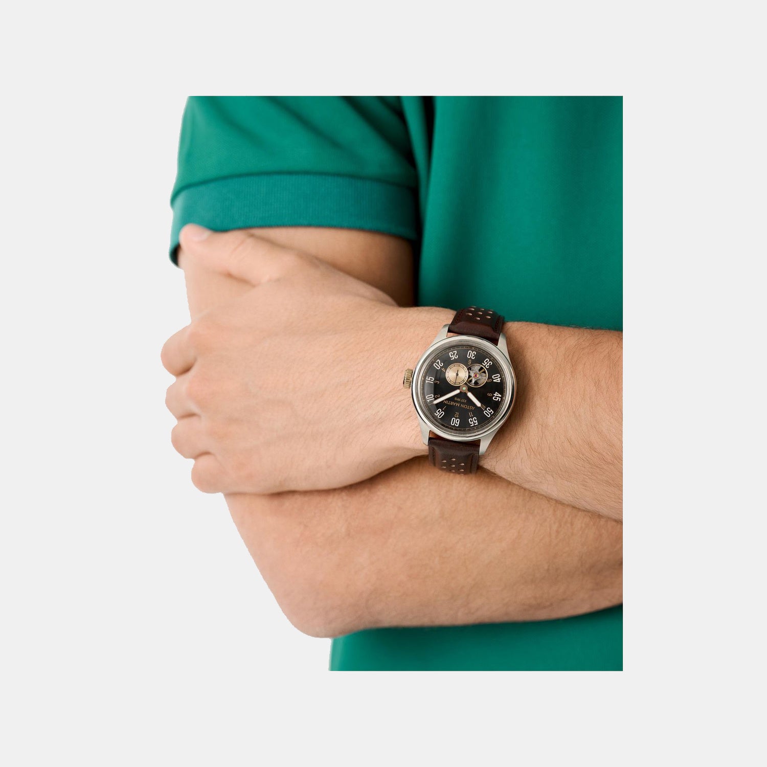 Aml Timeless Men Automatic Black Dial Analog Leather Watch MTTS1F5013E