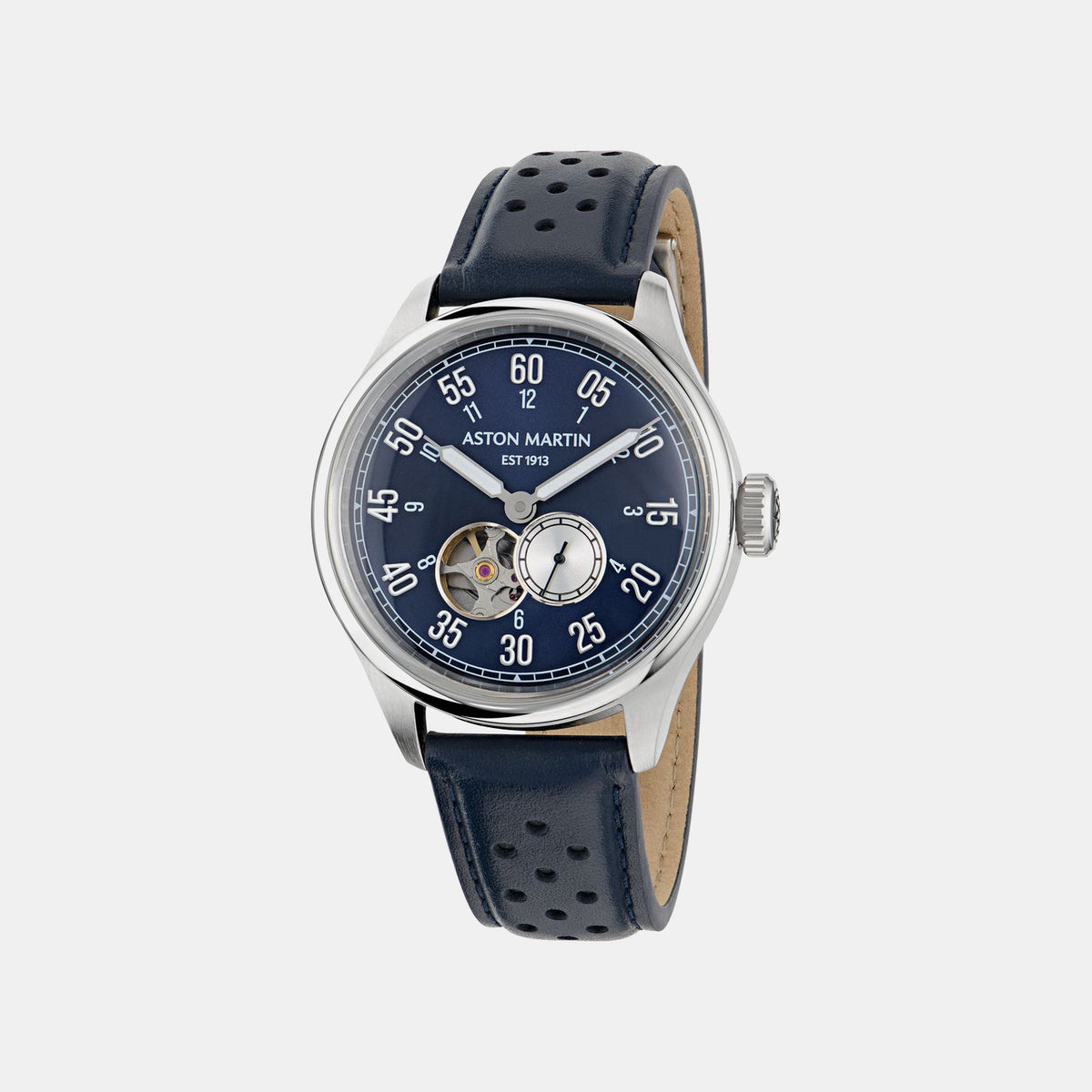 Aml Timeless Men Automatic Blue Dial Analog Leather Watch MTTS1F5023E