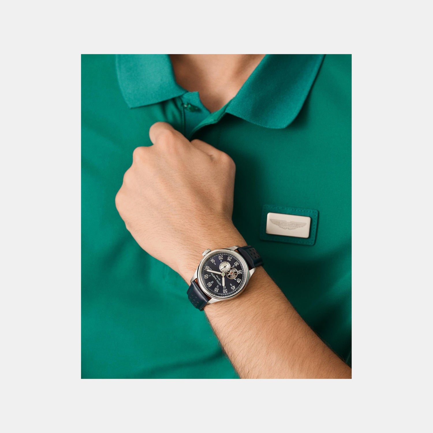 Aml Timeless Men Automatic Blue Dial Analog Leather Watch MTTS1F5023E