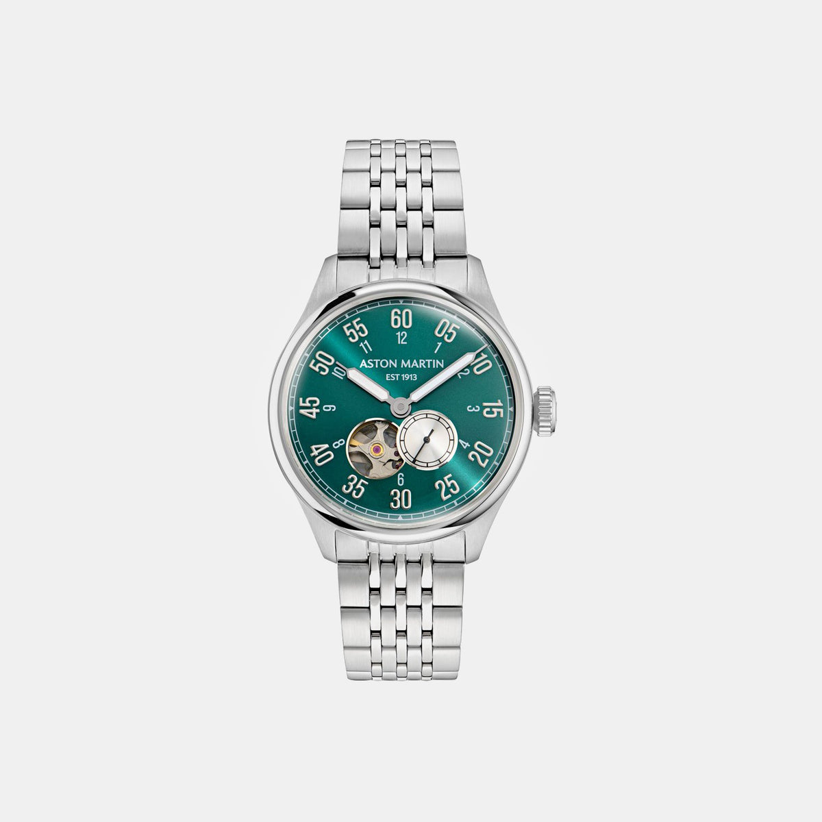 Aml Timeless Men Automatic Green Dial Analog Leather Watch MTTS1F5043E