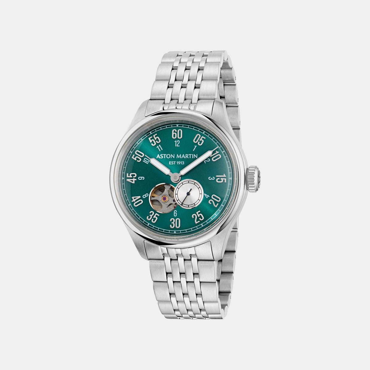 Aml Timeless Men Automatic Green Dial Analog Leather Watch MTTS1F5043E