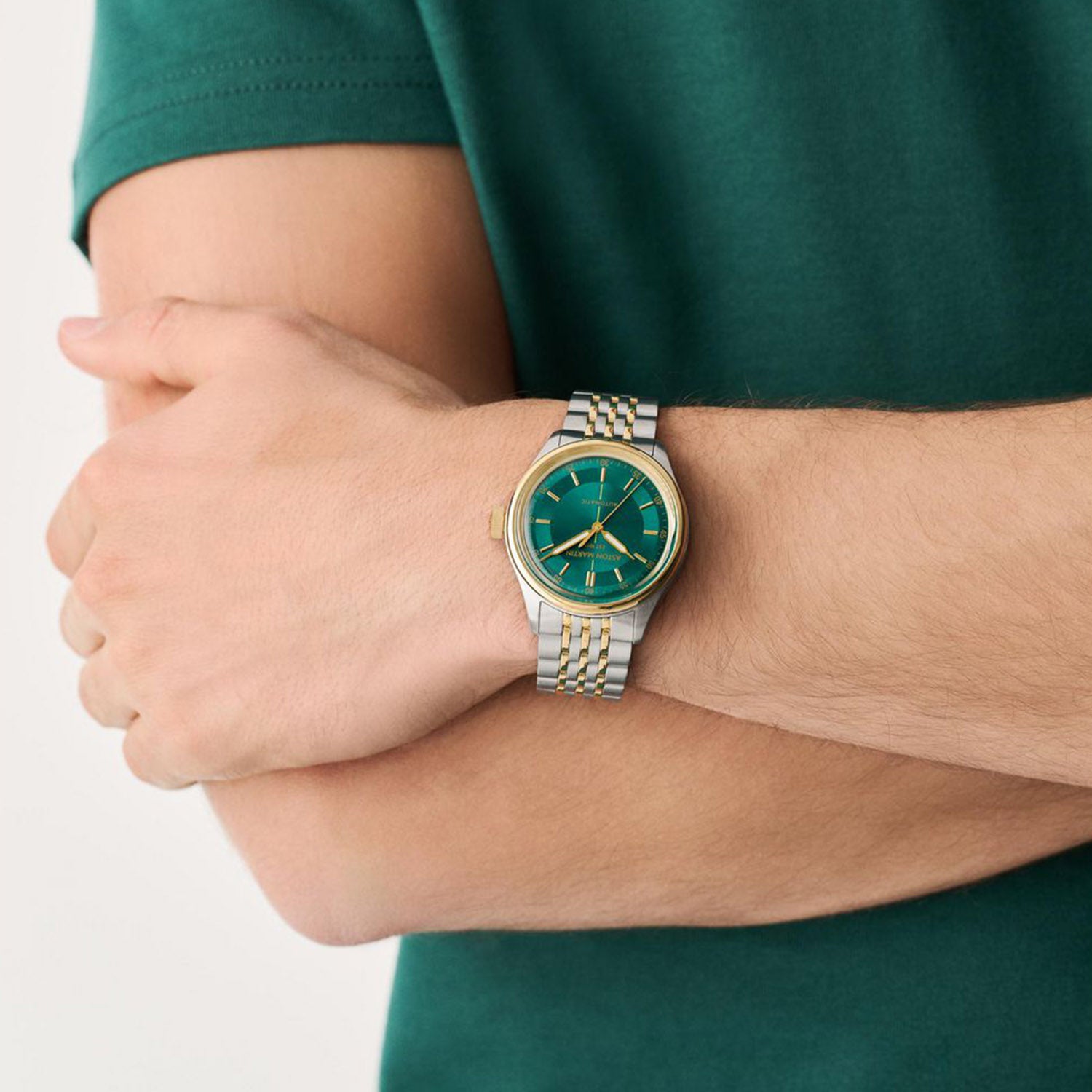 Men Automatic Green Dial Analog Stainless Steel Watch MTTS1S6013E
