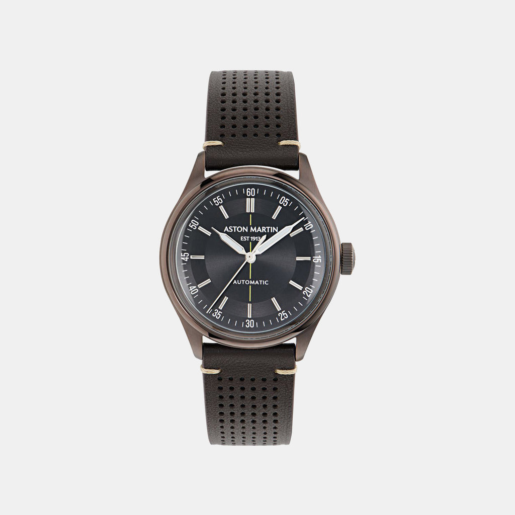 Men Automatic Black Dial Analog Leather Watch MTTS1S6063E