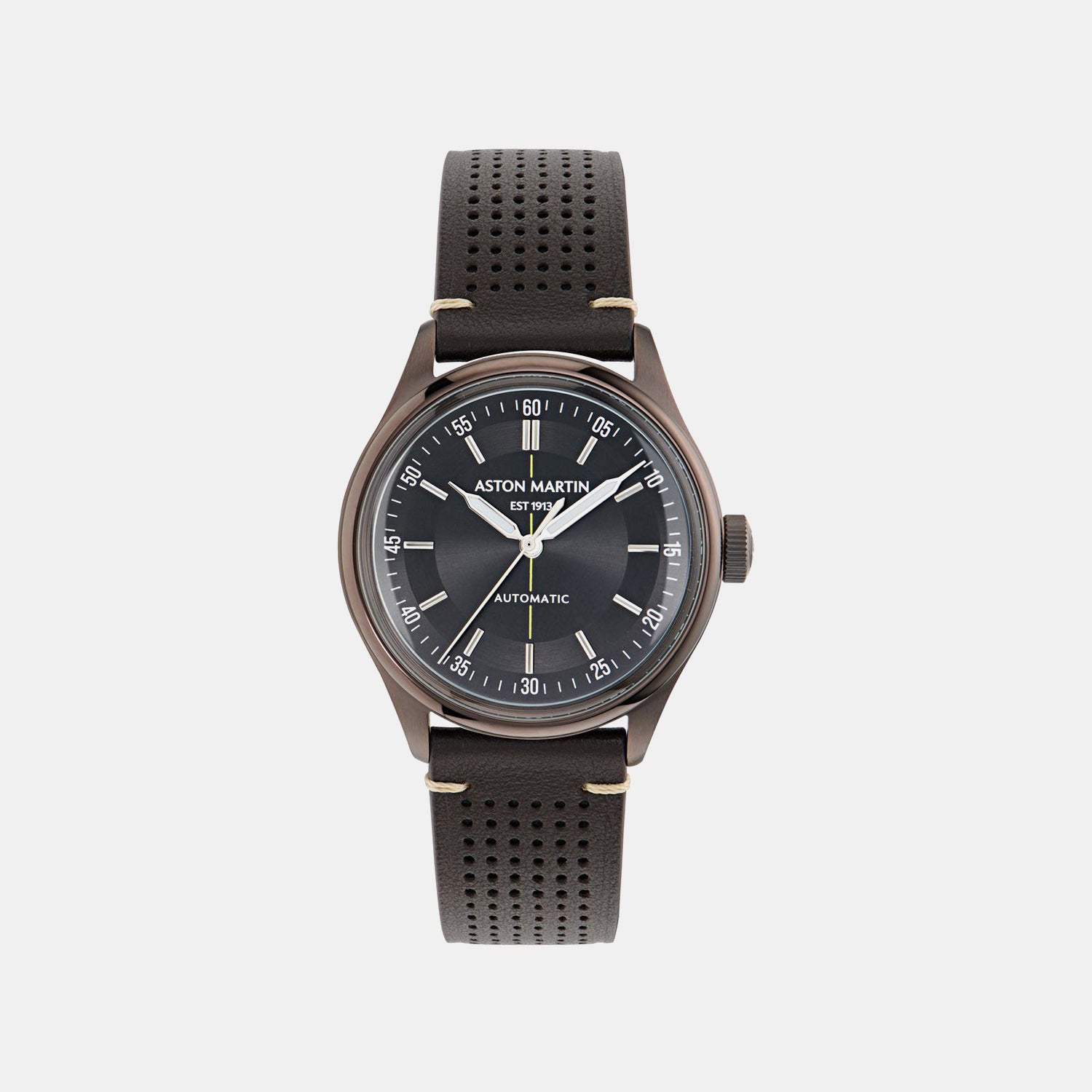 Men Automatic Black Dial Analog Leather Watch MTTS1S6063E