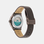 Men Automatic Black Dial Analog Leather Watch MTTS1S6063E