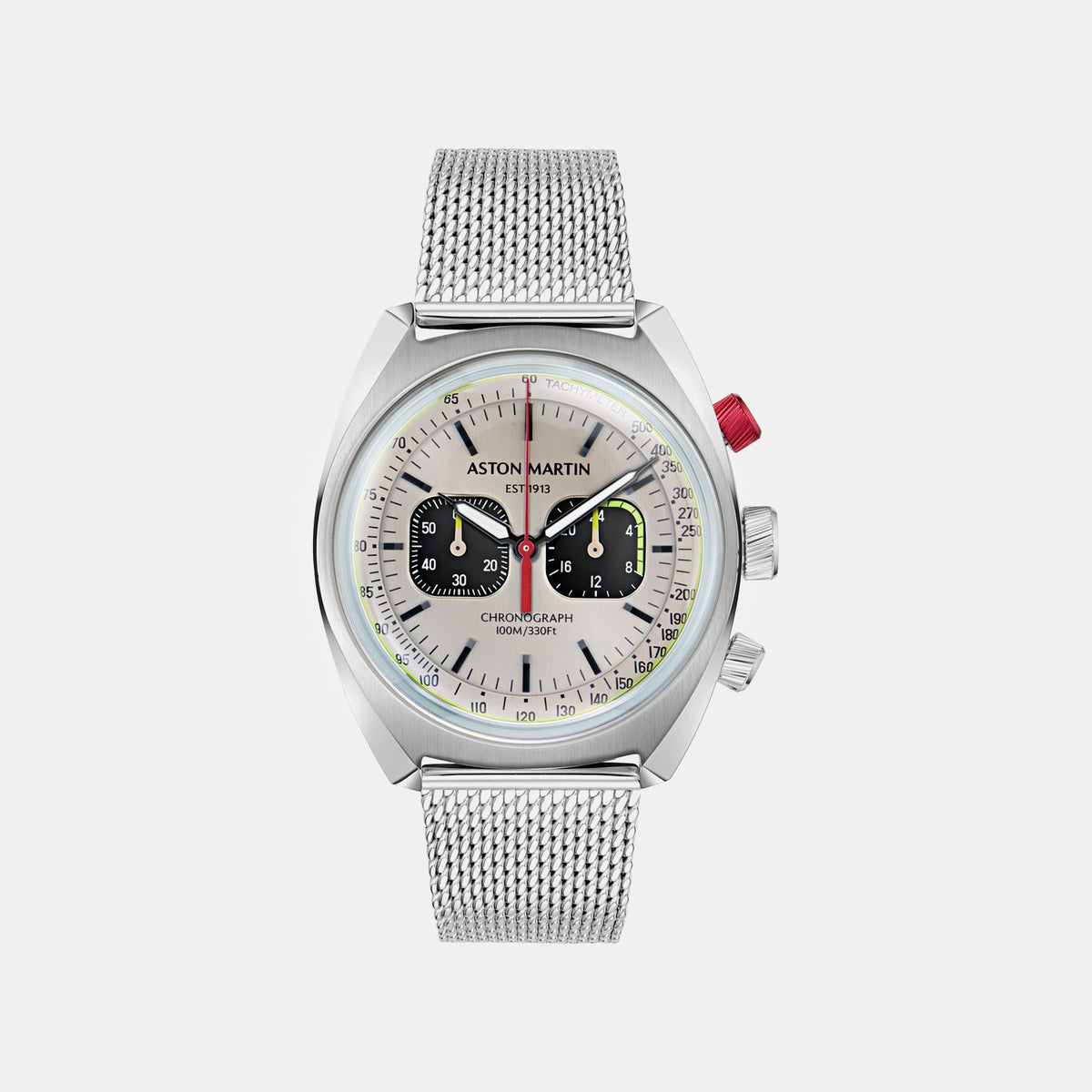 Aml Timeless Men Quartz Silver Dial Chronograph Mesh Watch MTTS2F5013E