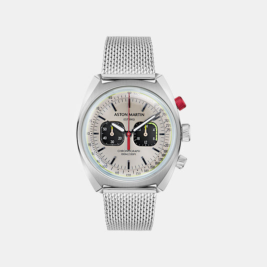 Aml Timeless Men Quartz Silver Dial Chronograph Mesh Watch MTTS2F5013E