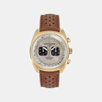 Aml Timeless Men Quartz Silver Dial Chronograph Leather Watch MTTS2F5023E