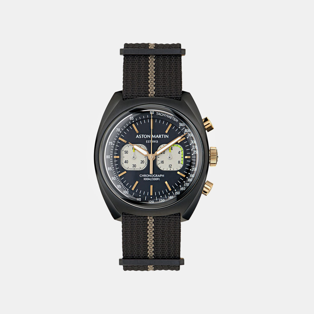 Aml Timeless Men Quartz Black Dial Chronograph Nylon Watch MTTS2F5043E