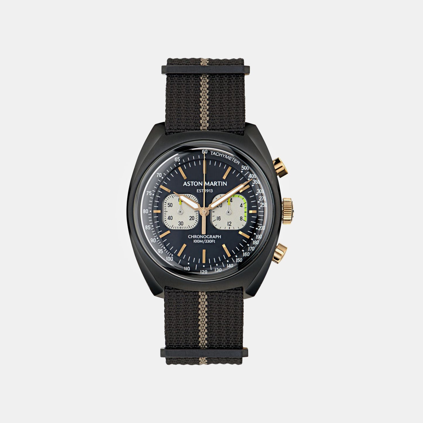 Aml Timeless Men Quartz Black Dial Chronograph Nylon Watch MTTS2F5043E