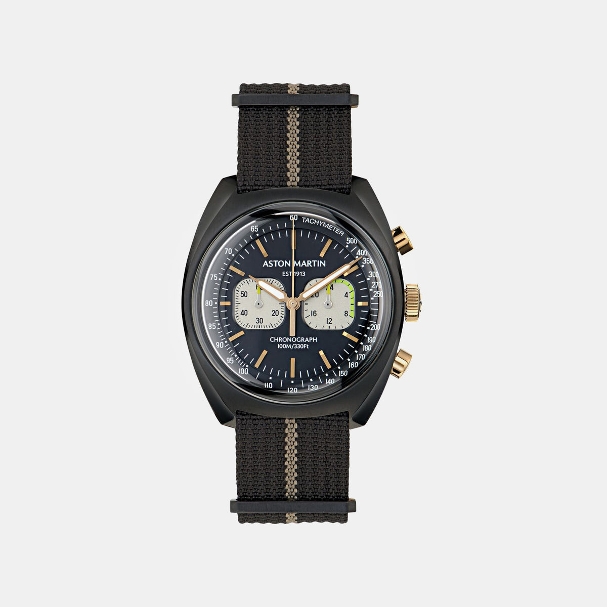 Aml Timeless Men Quartz Black Dial Chronograph Nylon Watch MTTS2F5043E