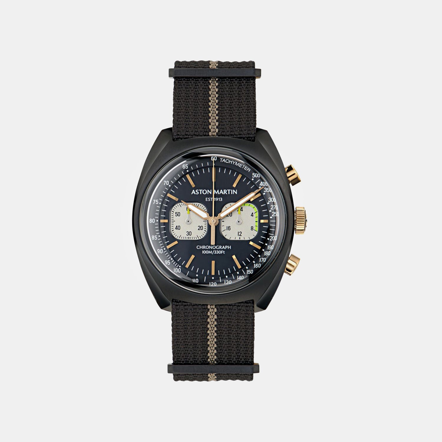 Aml Timeless Men Quartz Black Dial Chronograph Nylon Watch MTTS2F5043E