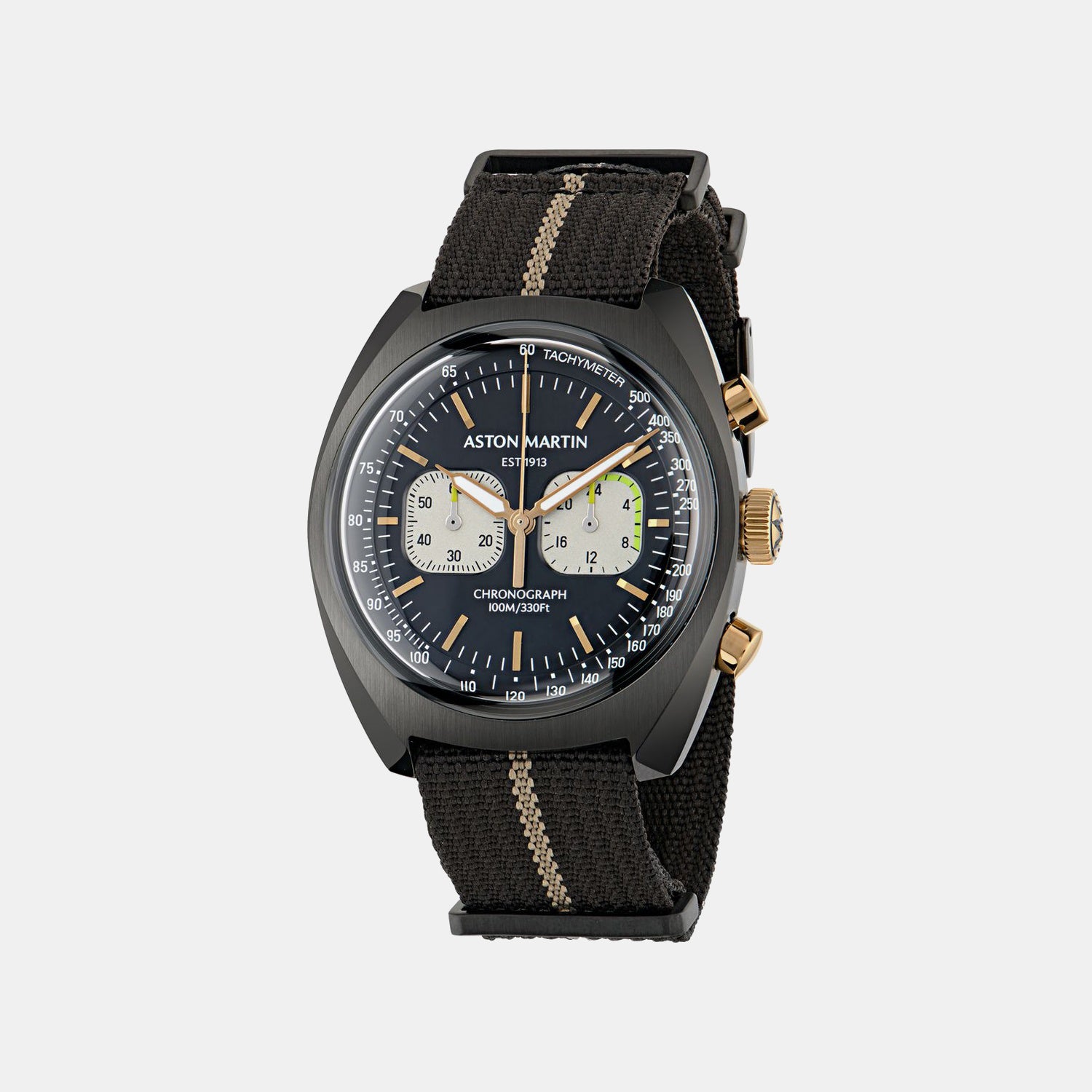 Timeless Men Quartz Black Dial Chronograph Nylon Watch MTTS2F5043E